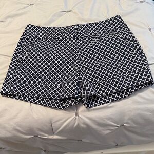 New York & Company High Waist Navy and White Shorts